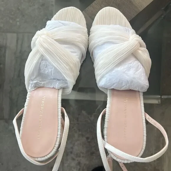 Loeffler Randall Reed High Heel Pleated Sandals, New, Size 11